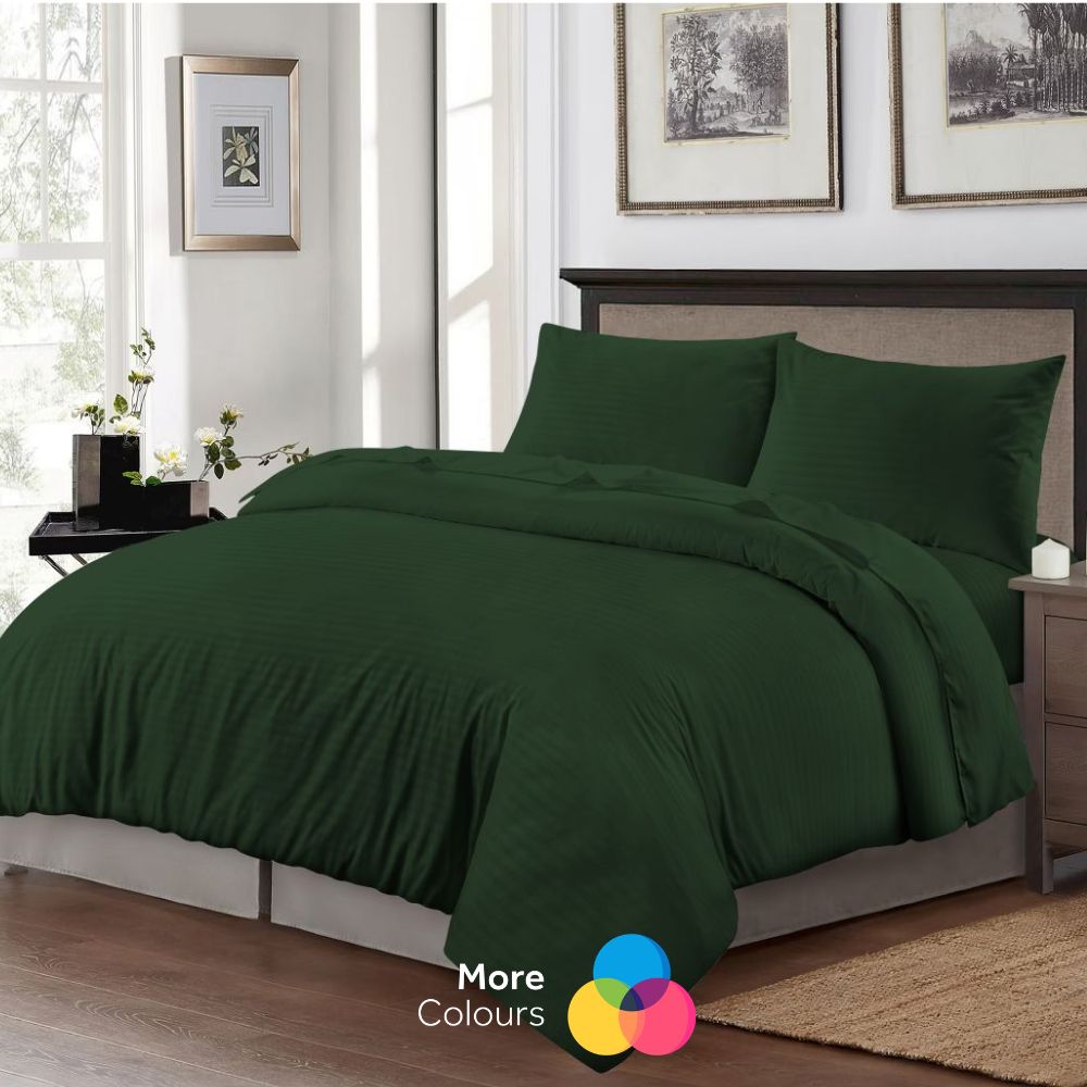 Brushed Microfibre Embossed Stripe Duvet Cover Sets