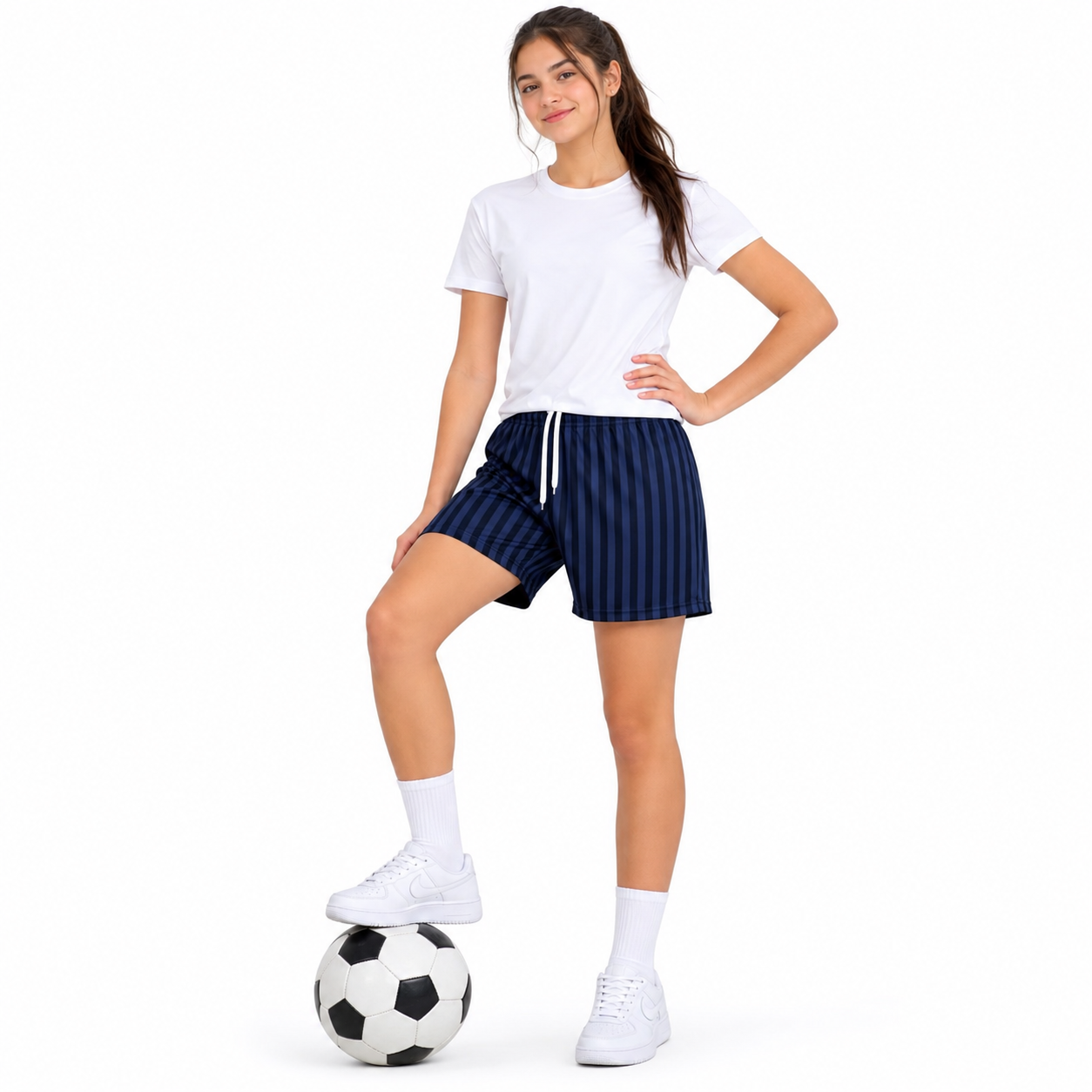 Pack of 2 Girls PE Shadow Stripe Shorts | 7 Colours