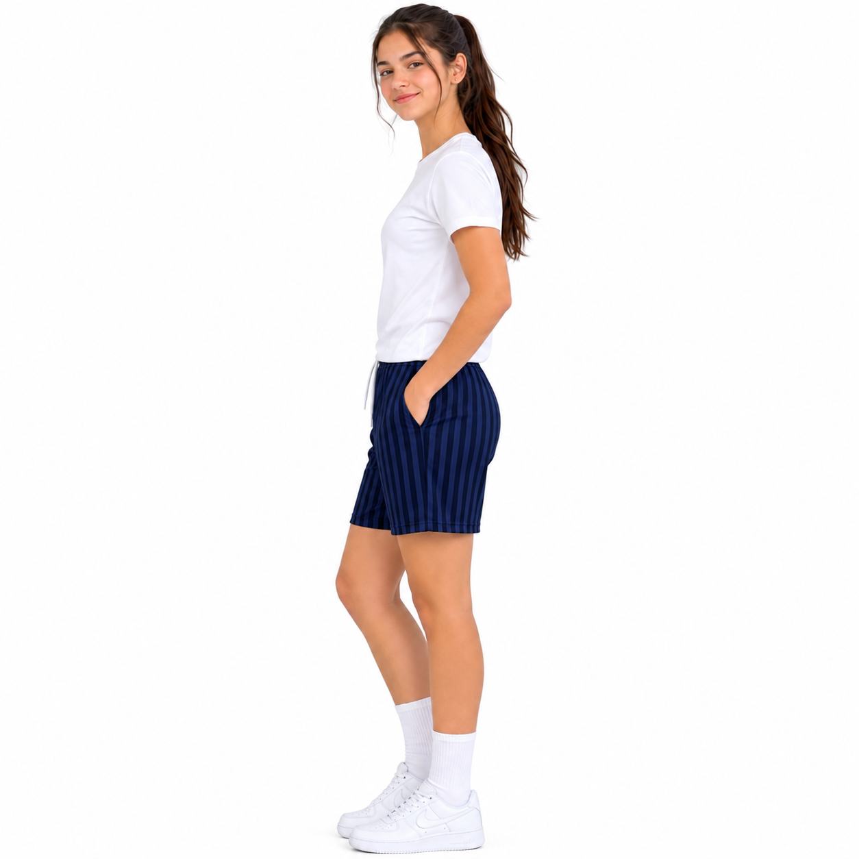 Girls PE Shadow Stripe Sports Shorts | 7 Colours