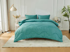 Green / Dark Green Coverless Duvet & Pillowcases Set | TOG 10.5