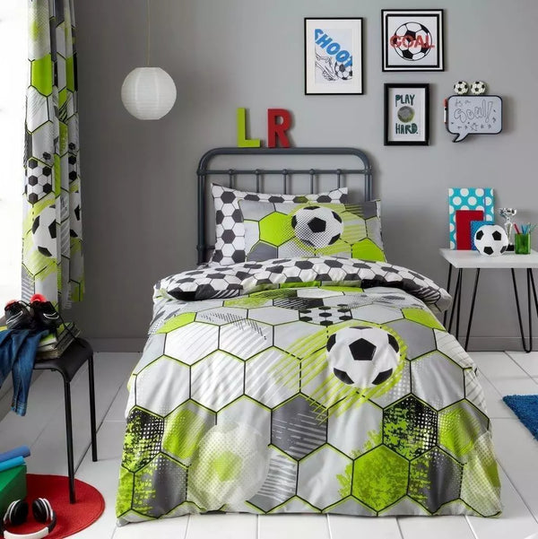 Football Stamp Grey | Duvet Cover Set | Sheet Set