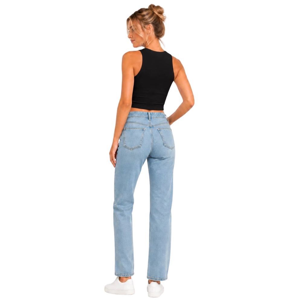 Crop Tops Sleeveless Shirt | Black & White