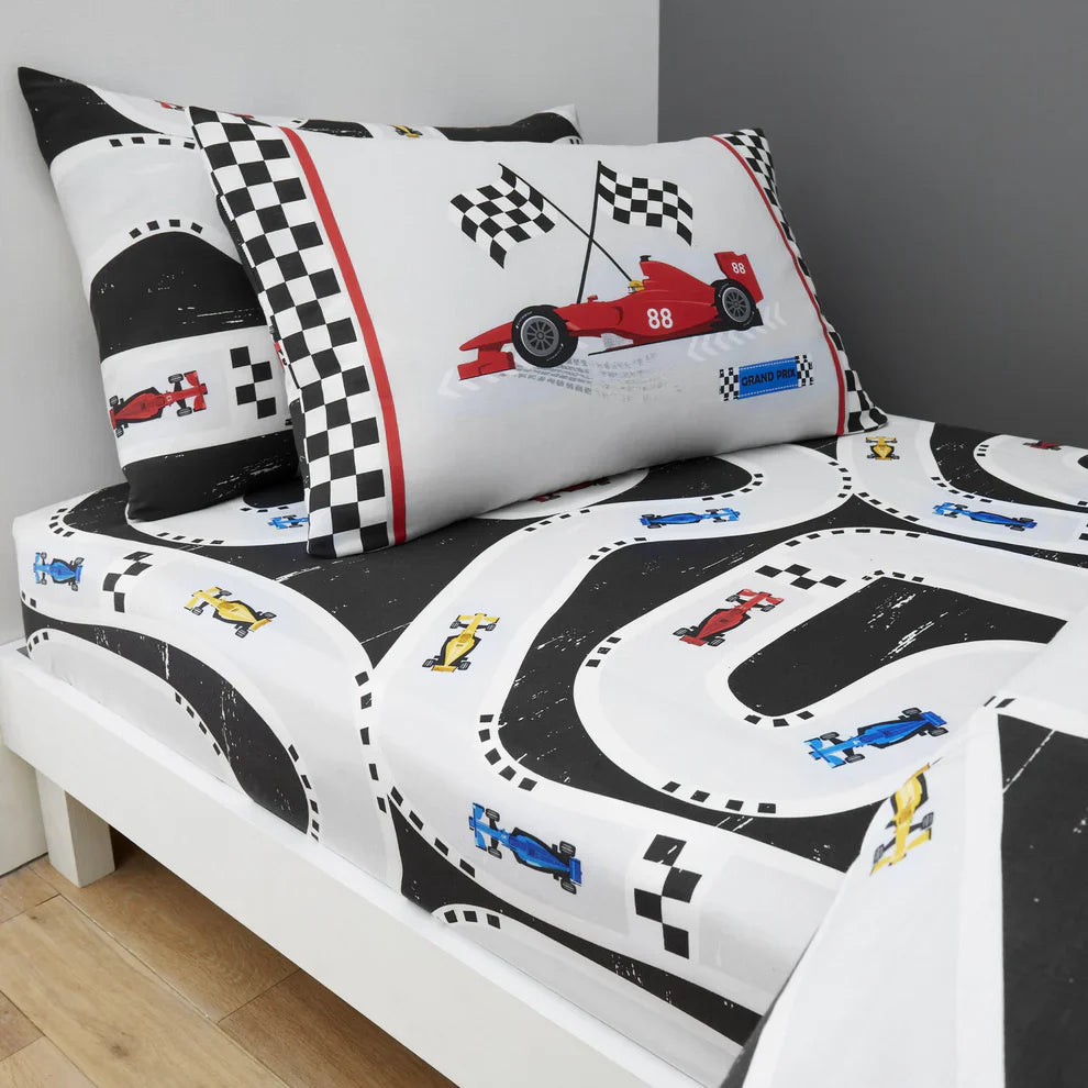 Racing Cars Grey | Duvet Cover Set | Sheet Set