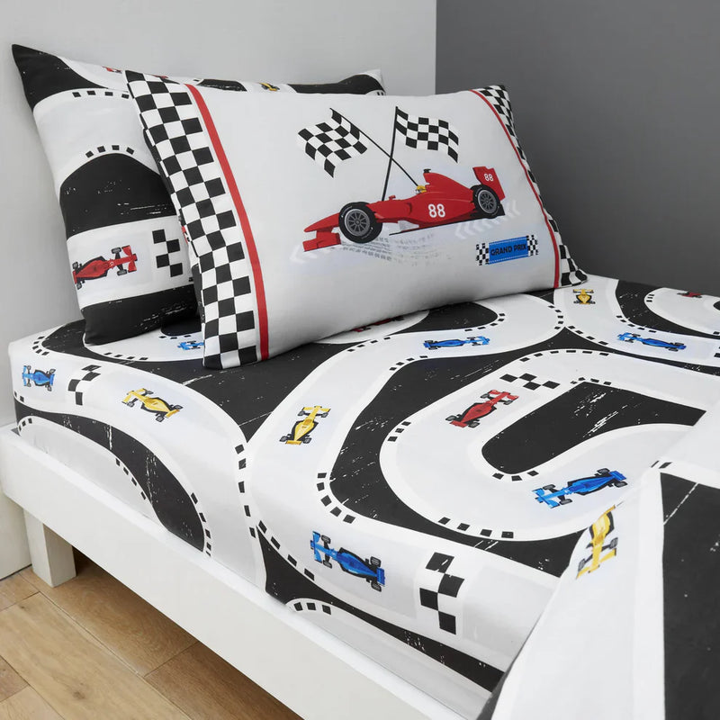 Racing Cars Grey | Duvet Cover Set | Sheet Set