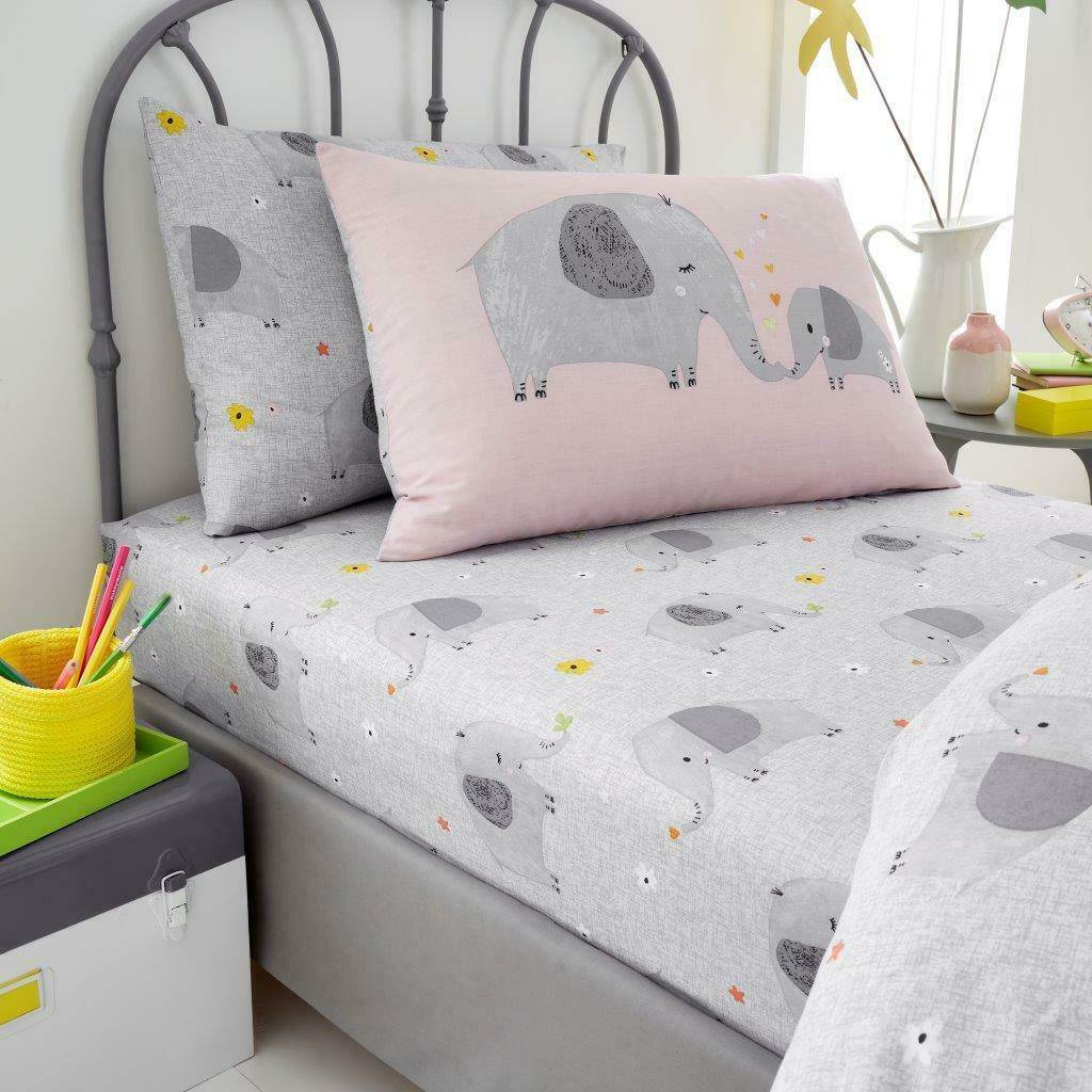 Elephant Friends Blush Pink | Duvet Cover Set | Sheet Set