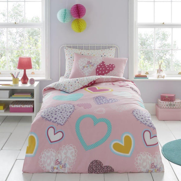 Hearts Pink | Duvet Cover Set | Sheet Set