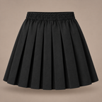 Girls Plain Pull-On Box Pleated School Skirt | 7 Colours