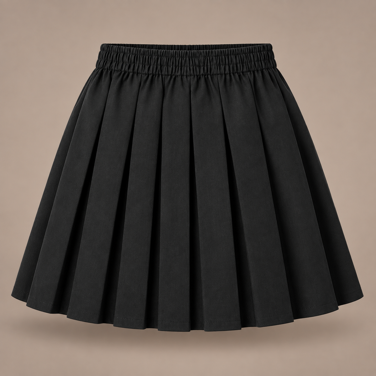Girls Plain Pull-On Box Pleated School Skirt | 7 Colours