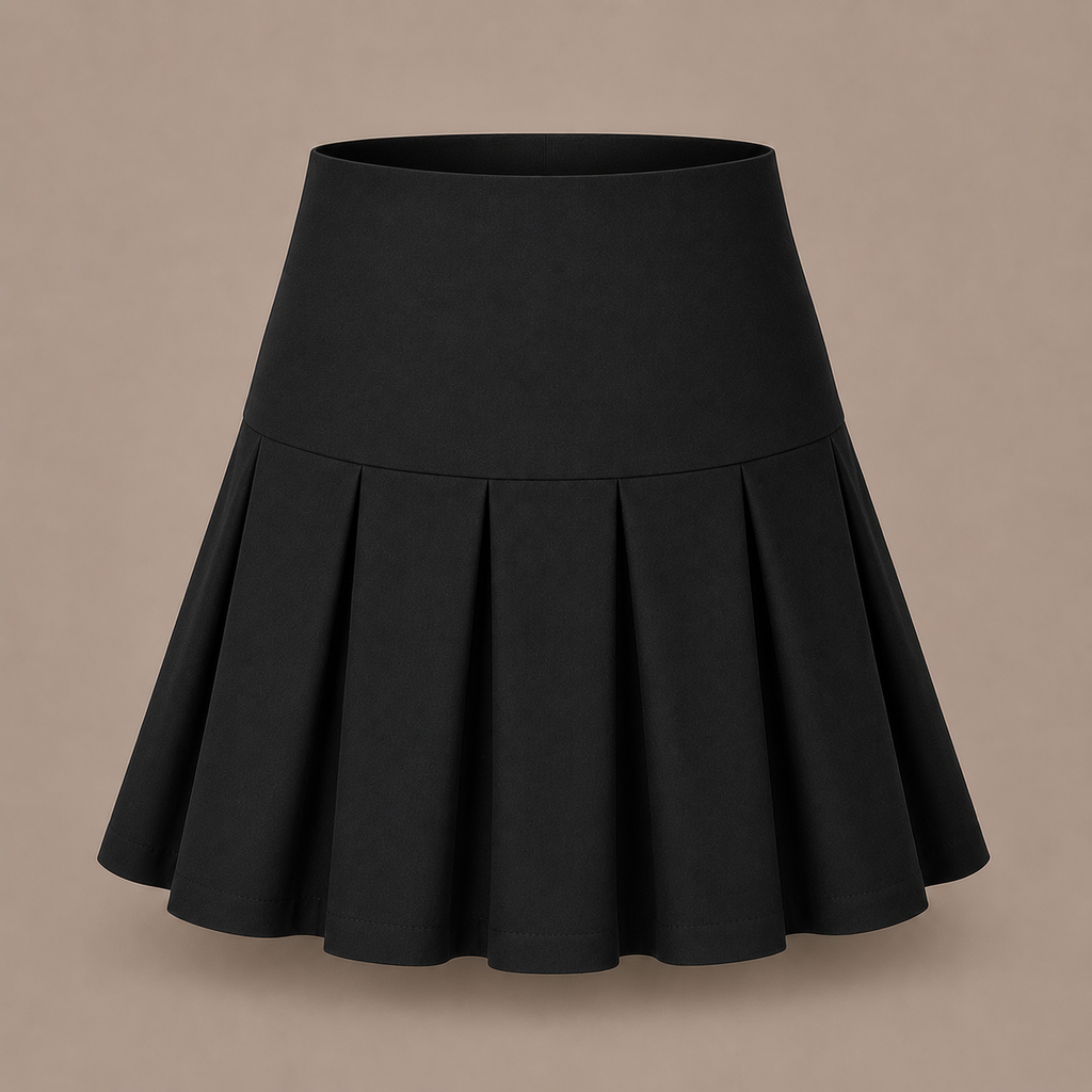 Girls Plain Round School Skirts | Pleated High Waist | 3 Colours