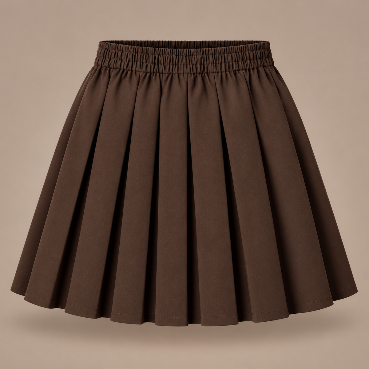 Girls Plain Pull-On Box Pleated School Skirt | 7 Colours