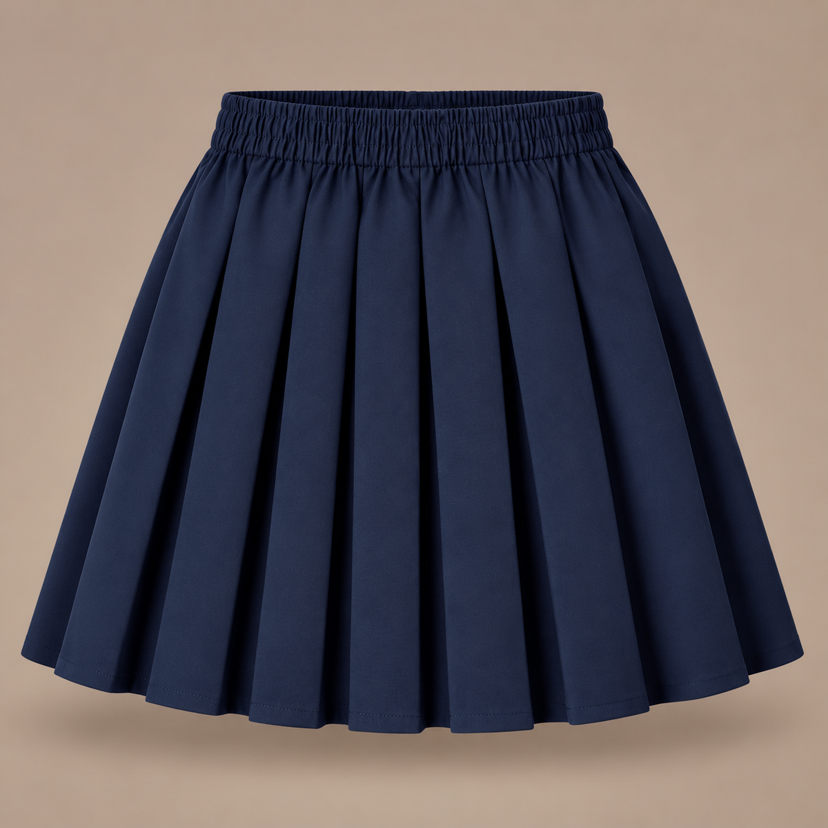 Girls Plain Pull-On Box Pleated School Skirt | 7 Colours
