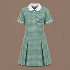 Girls Gingham Check Pleated Dress | 7 Colours