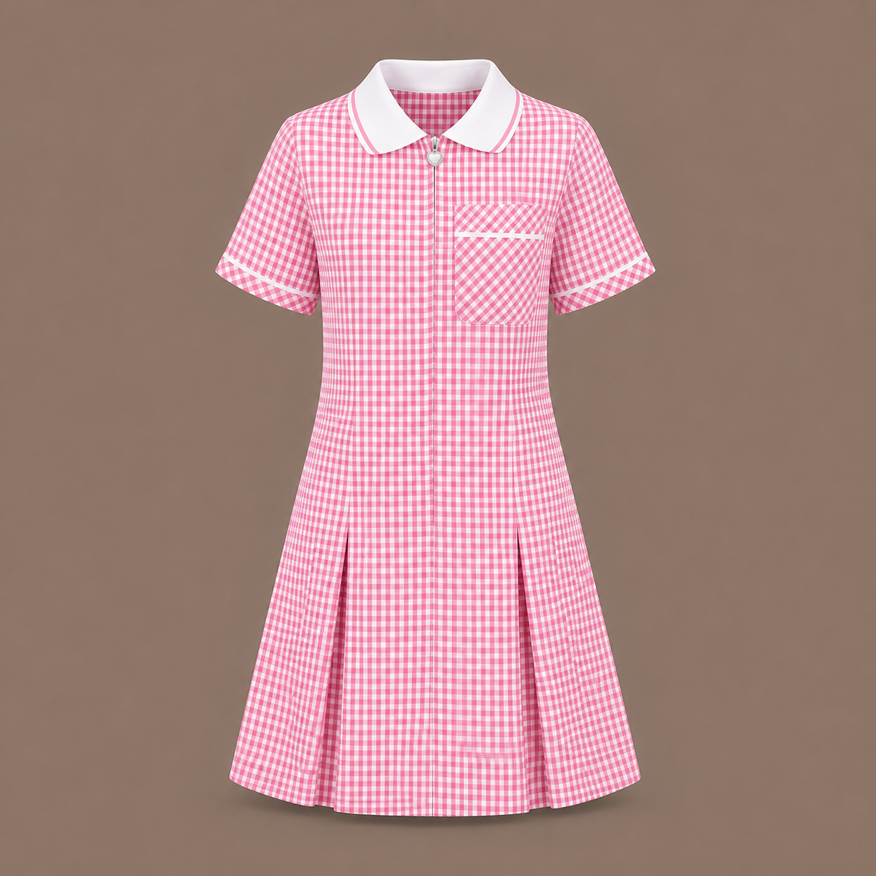 Girls Gingham Check Pleated Dress | 7 Colours