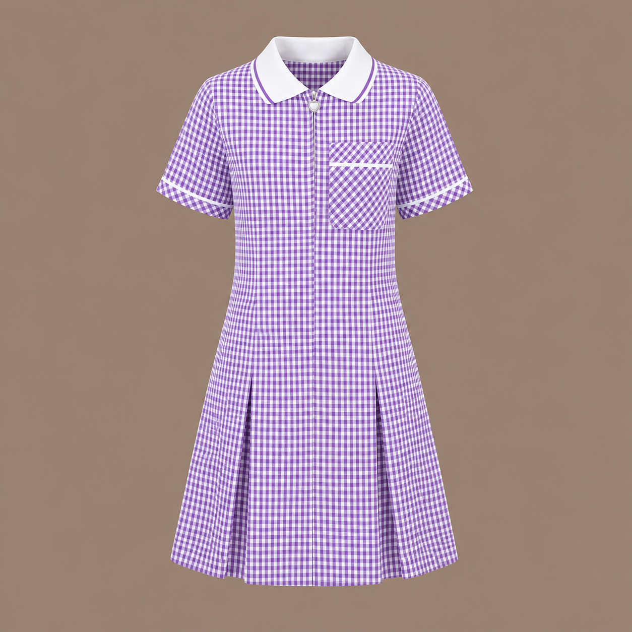 Girls Gingham Check Pleated Dress | 7 Colours