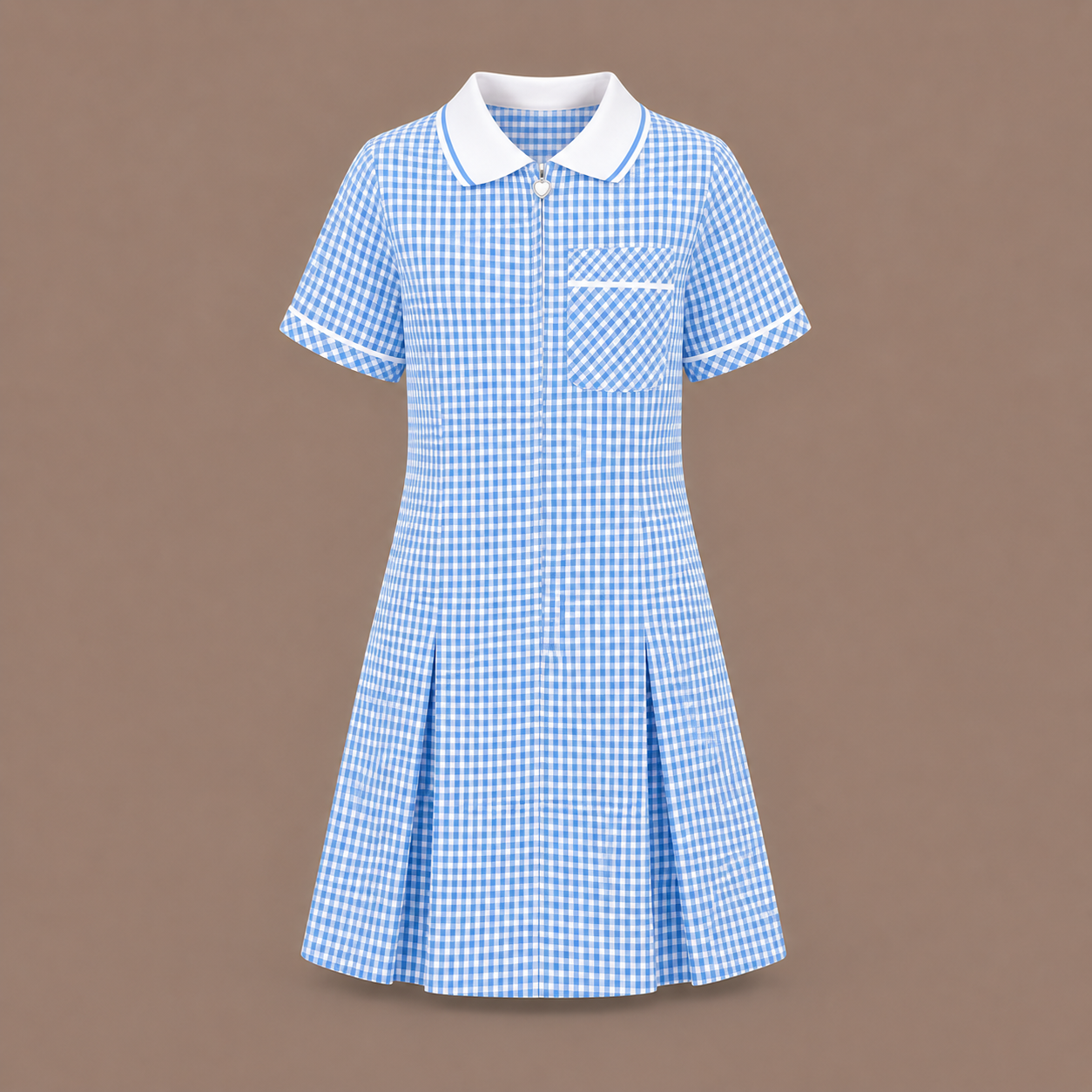 Girls Gingham Check Pleated Dress | 7 Colours