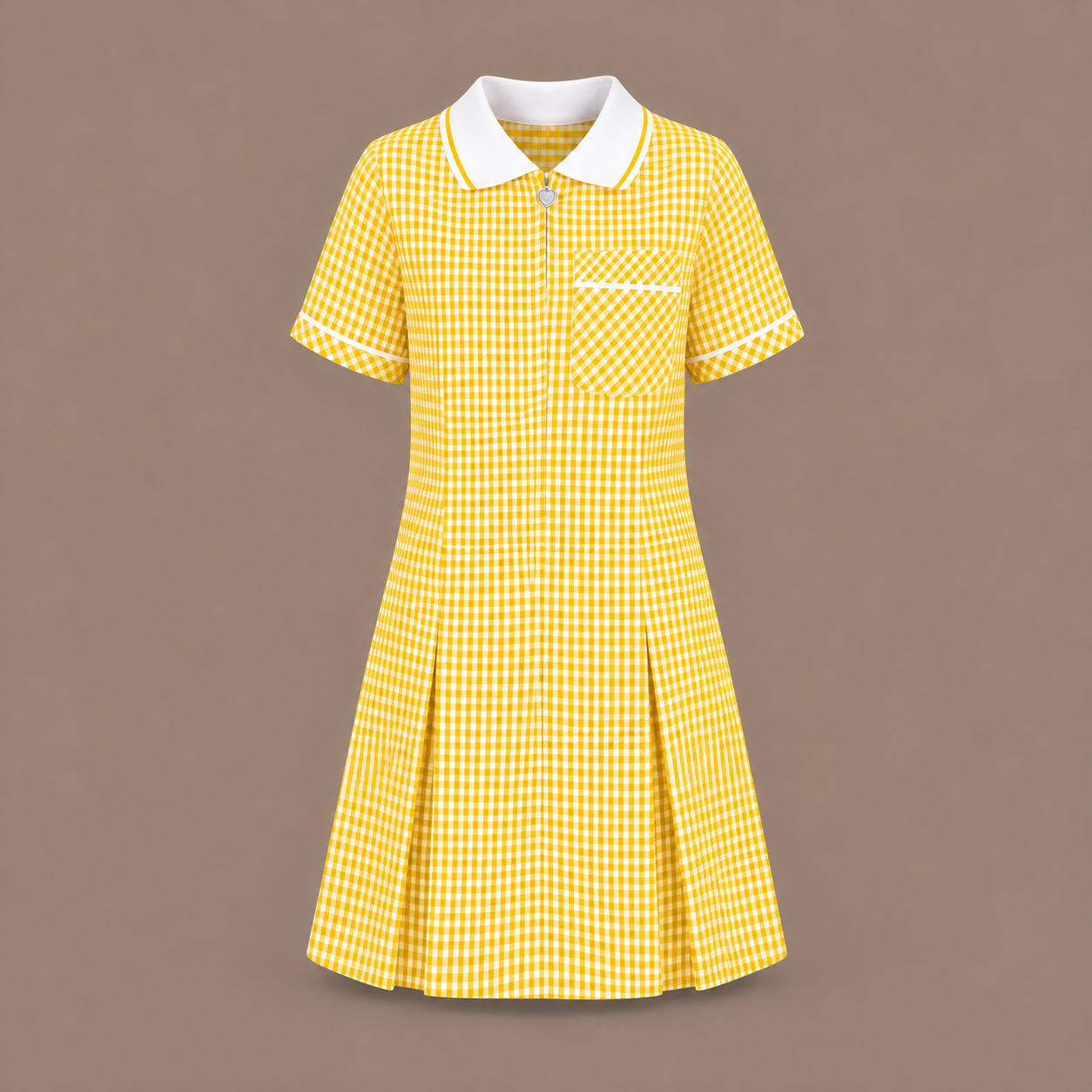 Girls Gingham Check Pleated Dress | 7 Colours