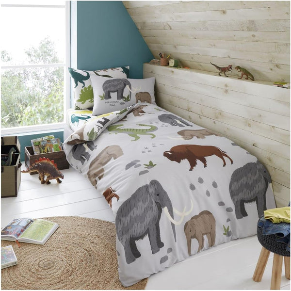 Woolly Mammoth & Pals Grey | Duvet Cover Set | Sheet Set
