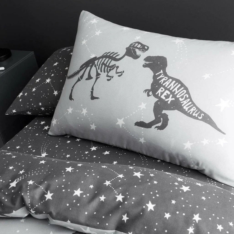 Space T-Rex Grey | Duvet Cover Set | Sheet Set