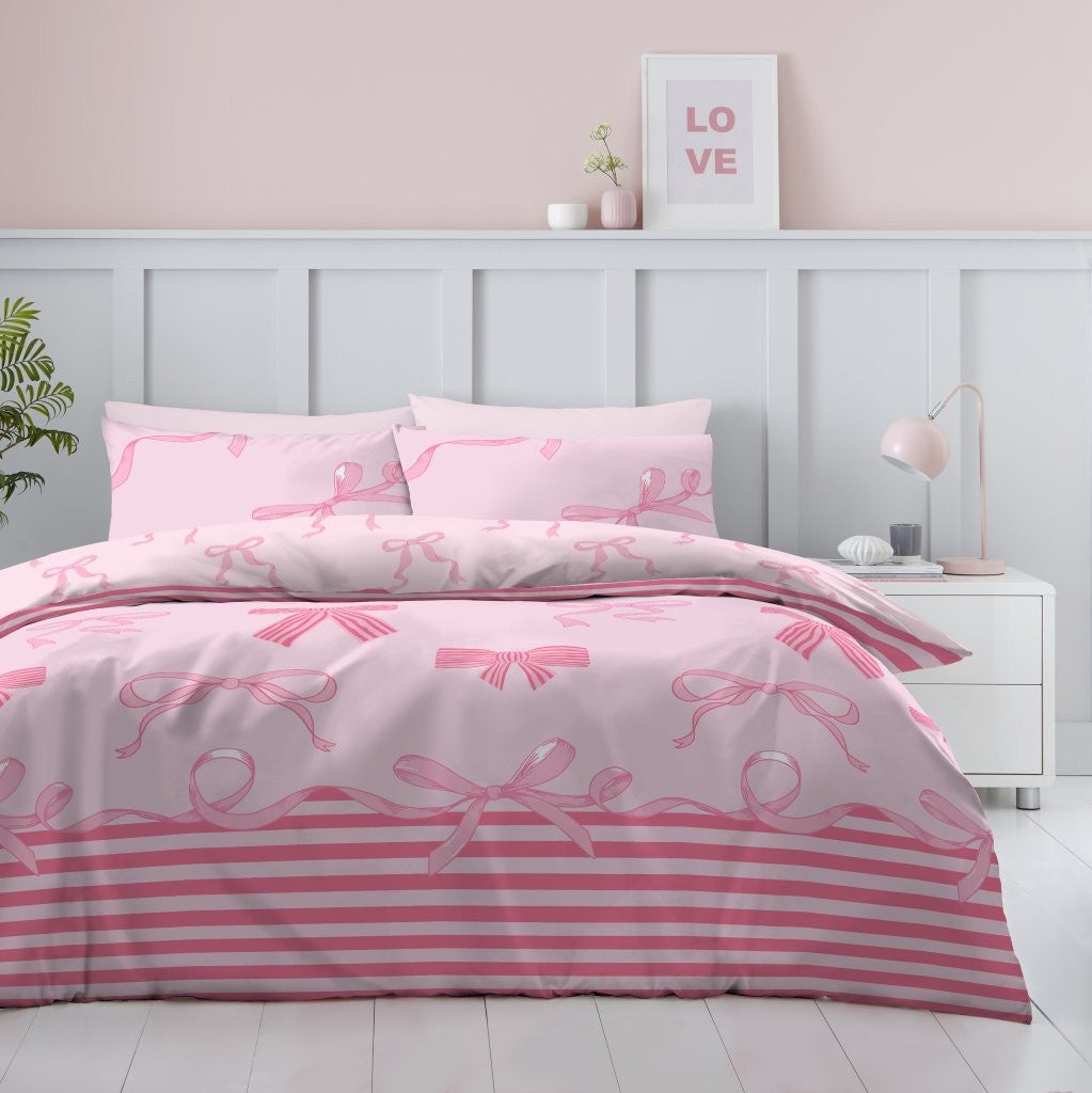 Bows Printed Duvet Cover Set | Poly Cotton