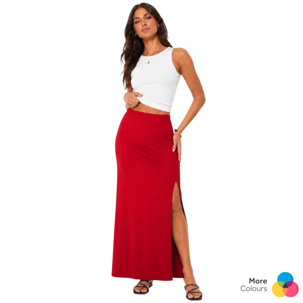 Jersey Maxi Slit Skirt | 3 Colours