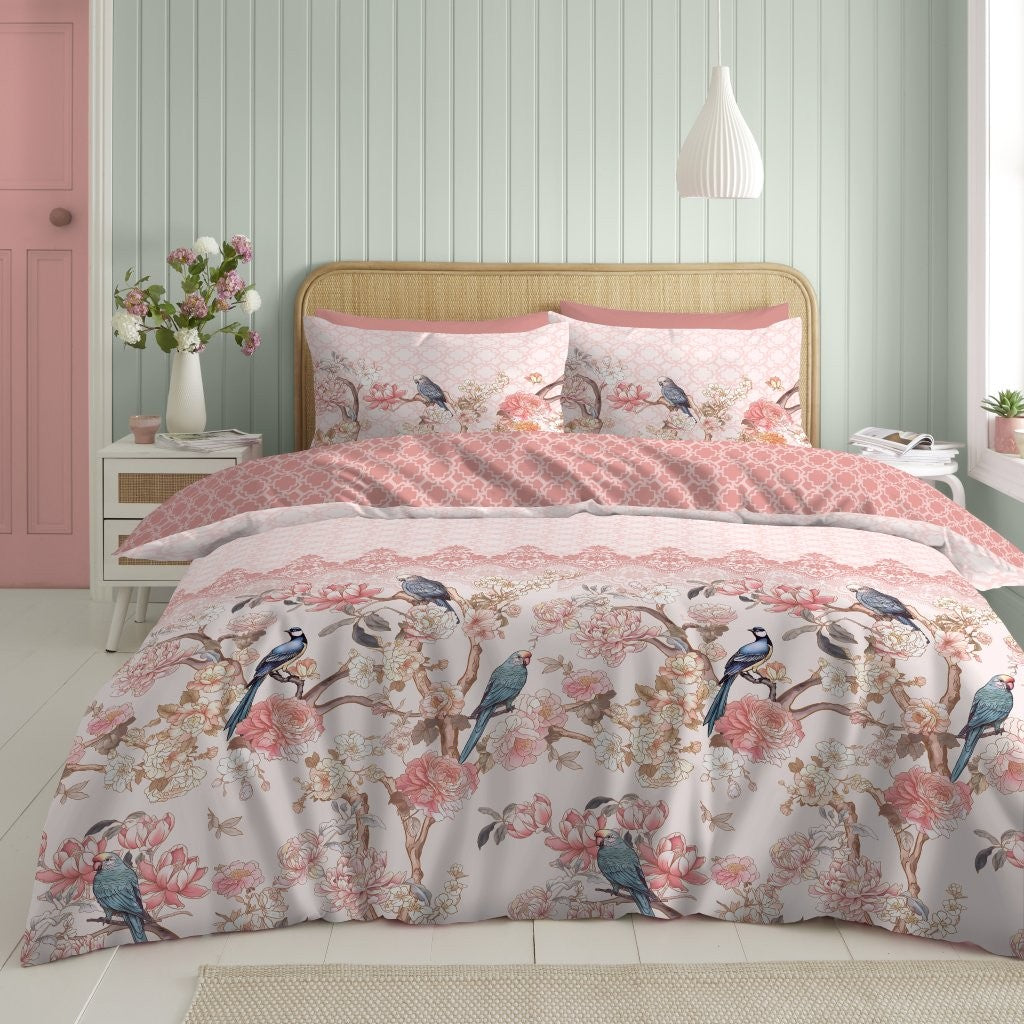 Oriental Floral Printed Duvet Cover Set | Poly Cotton