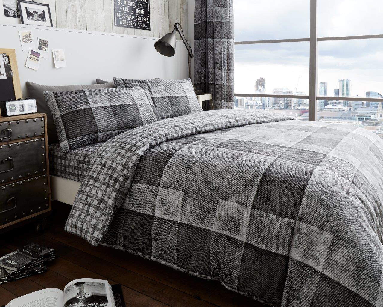 Denim Check Duvet Cover Set | 3 Colors