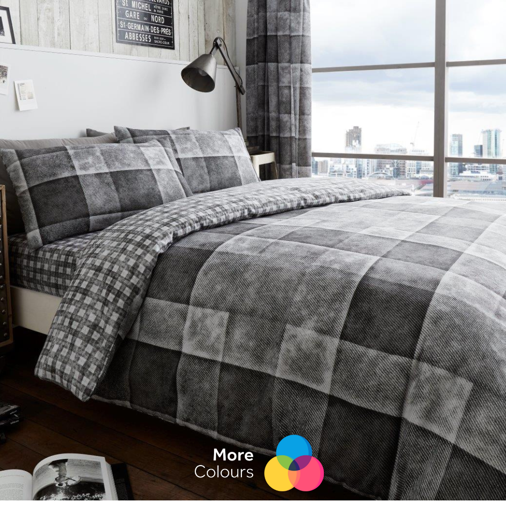 Denim Check Duvet Cover Set | 3 Colors