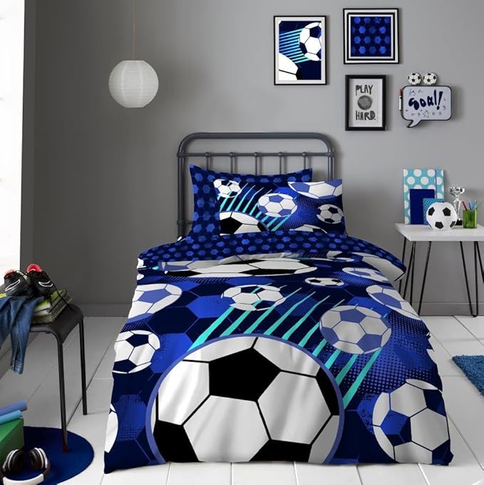 Football Fun Blue | Duvet Cover Set | Sheet Set
