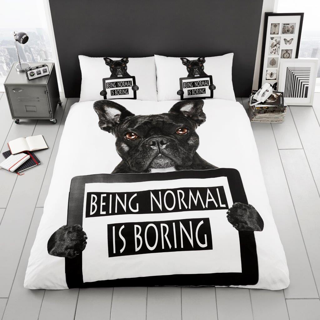 3D Bull Dog Printed Duvet Cover Set