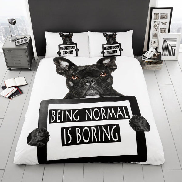 3D Bull Dog Printed Duvet Cover Set