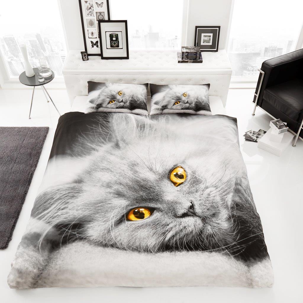 3D Cat Printed Duvet Cover Set