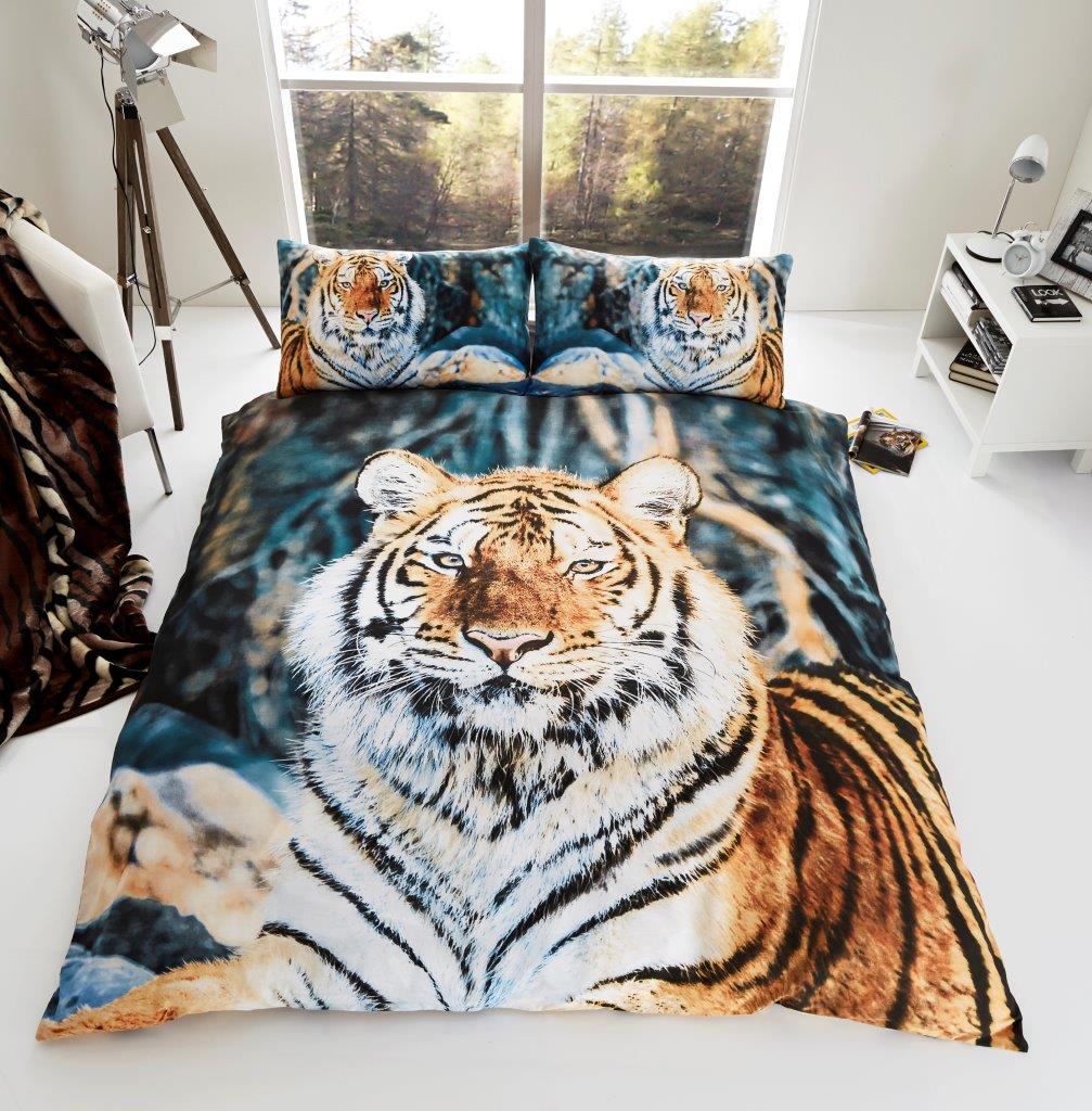 3D Tiger Printed Duvet Cover Set