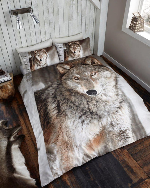 3D Wolf Printed Duvet Cover Set