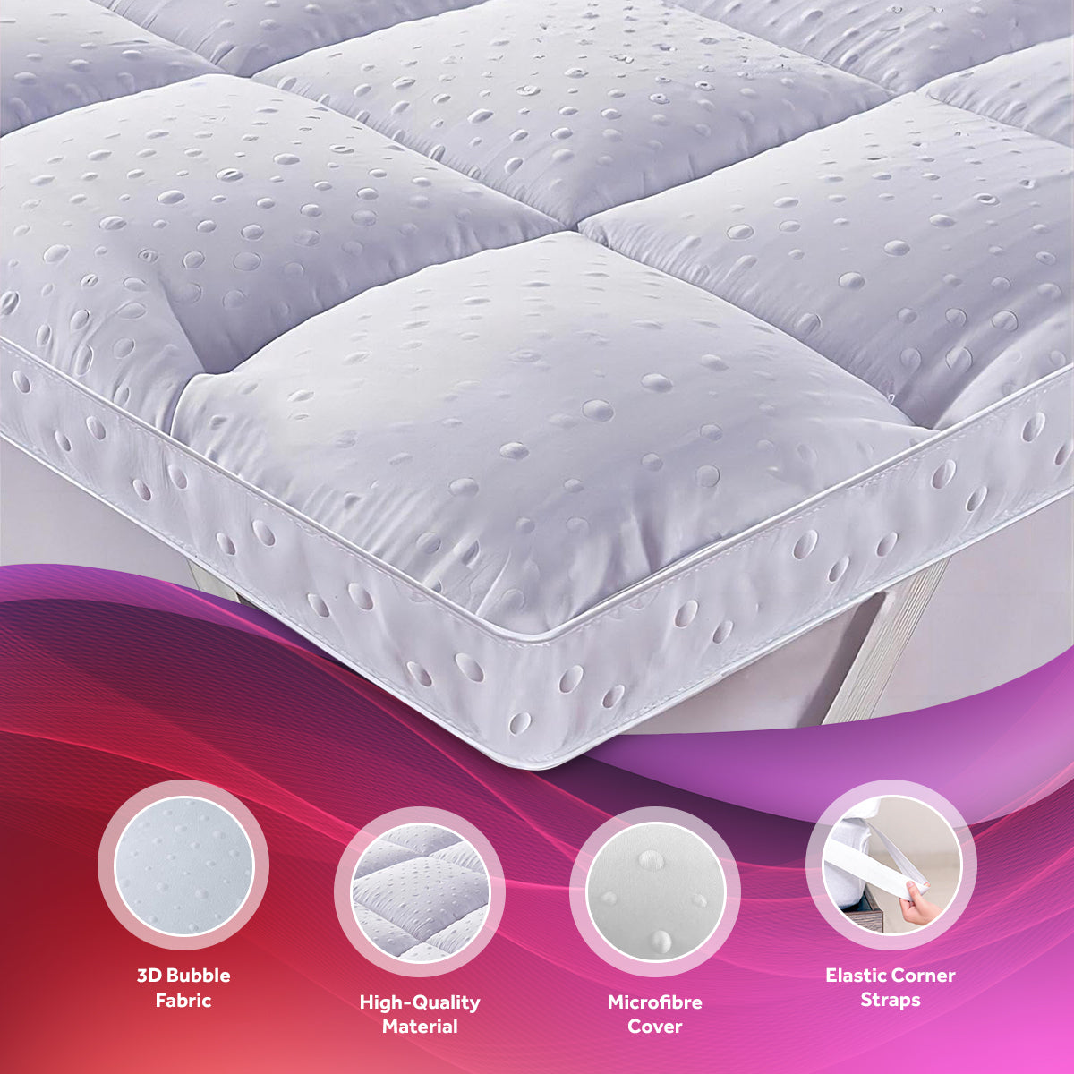3D Bubble 5CM Microfibre Mattress Topper