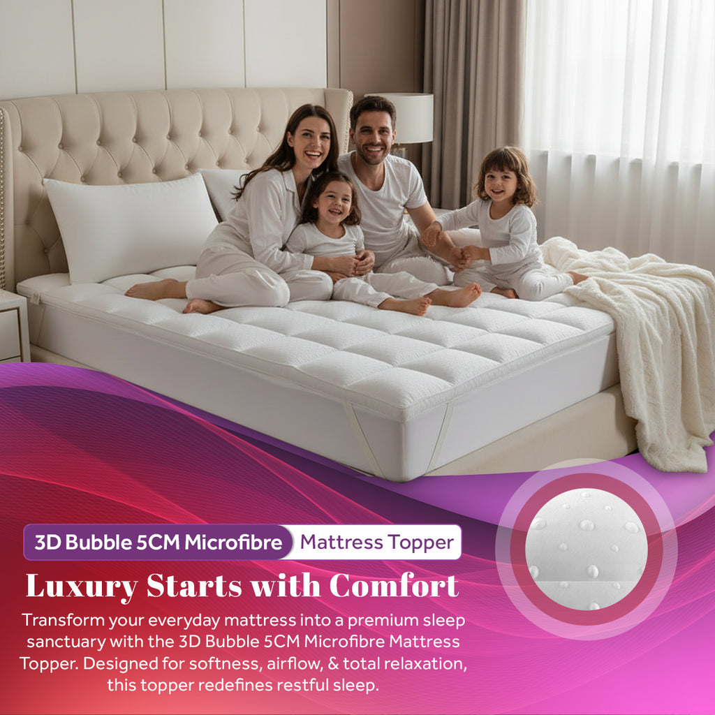 3D Bubble 5CM Microfibre Mattress Topper