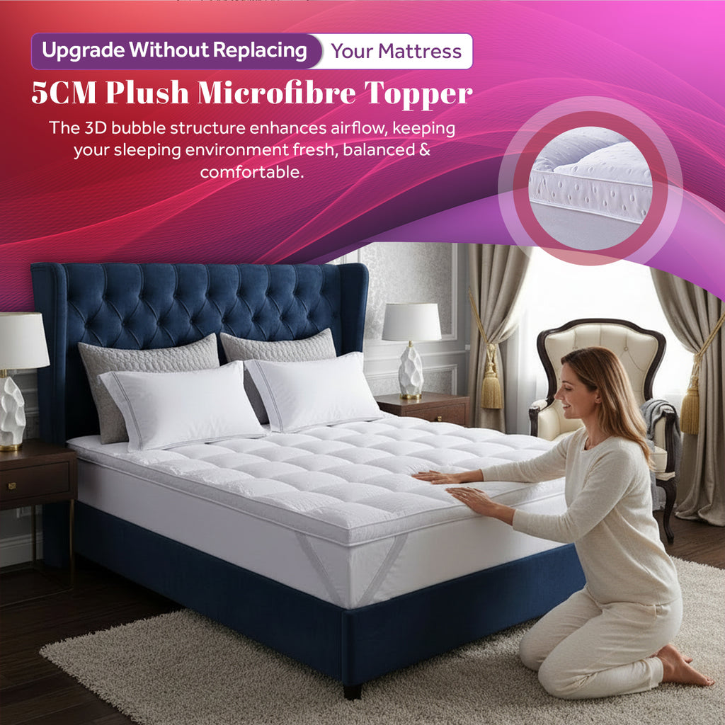 3D Bubble 5CM Microfibre Mattress Topper