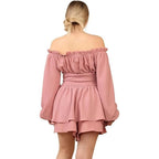 Ruffle Layered Off Shoulder Boat Neck Party Dress | 3 Colours