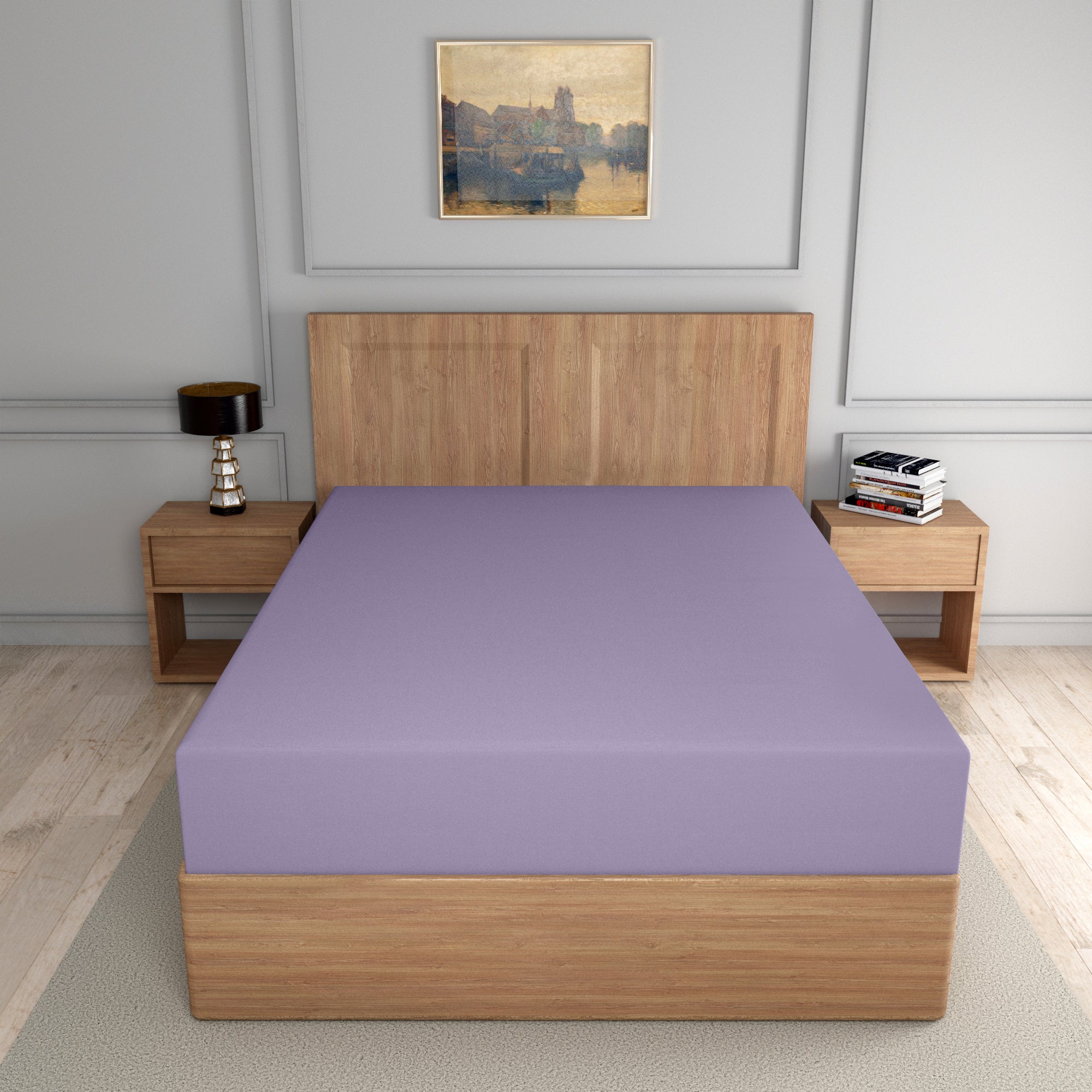 easy care PC fitted sheet lilac