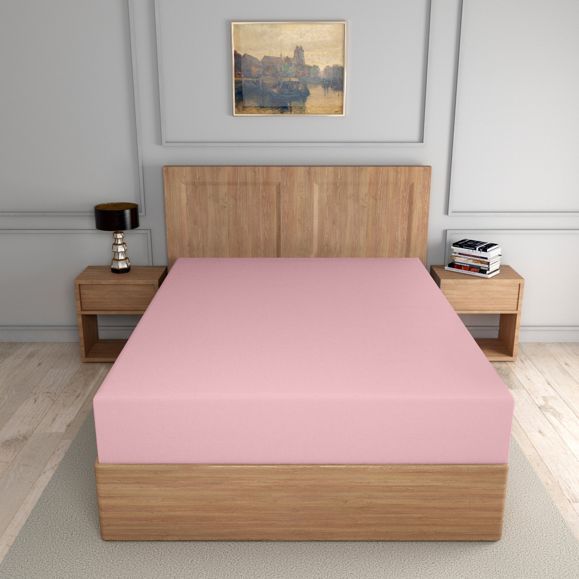 easy care PC fitted sheet pink