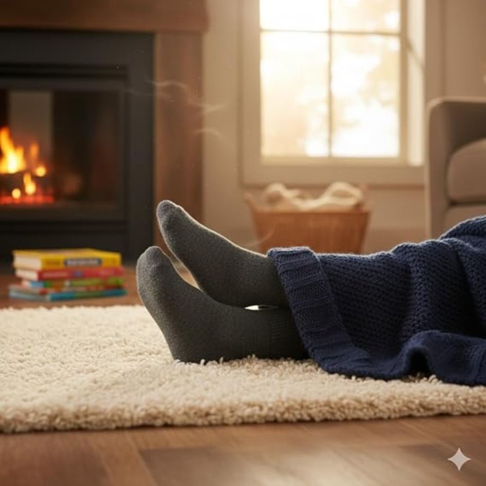 Kids Thermal Socks | Black Navy Grey