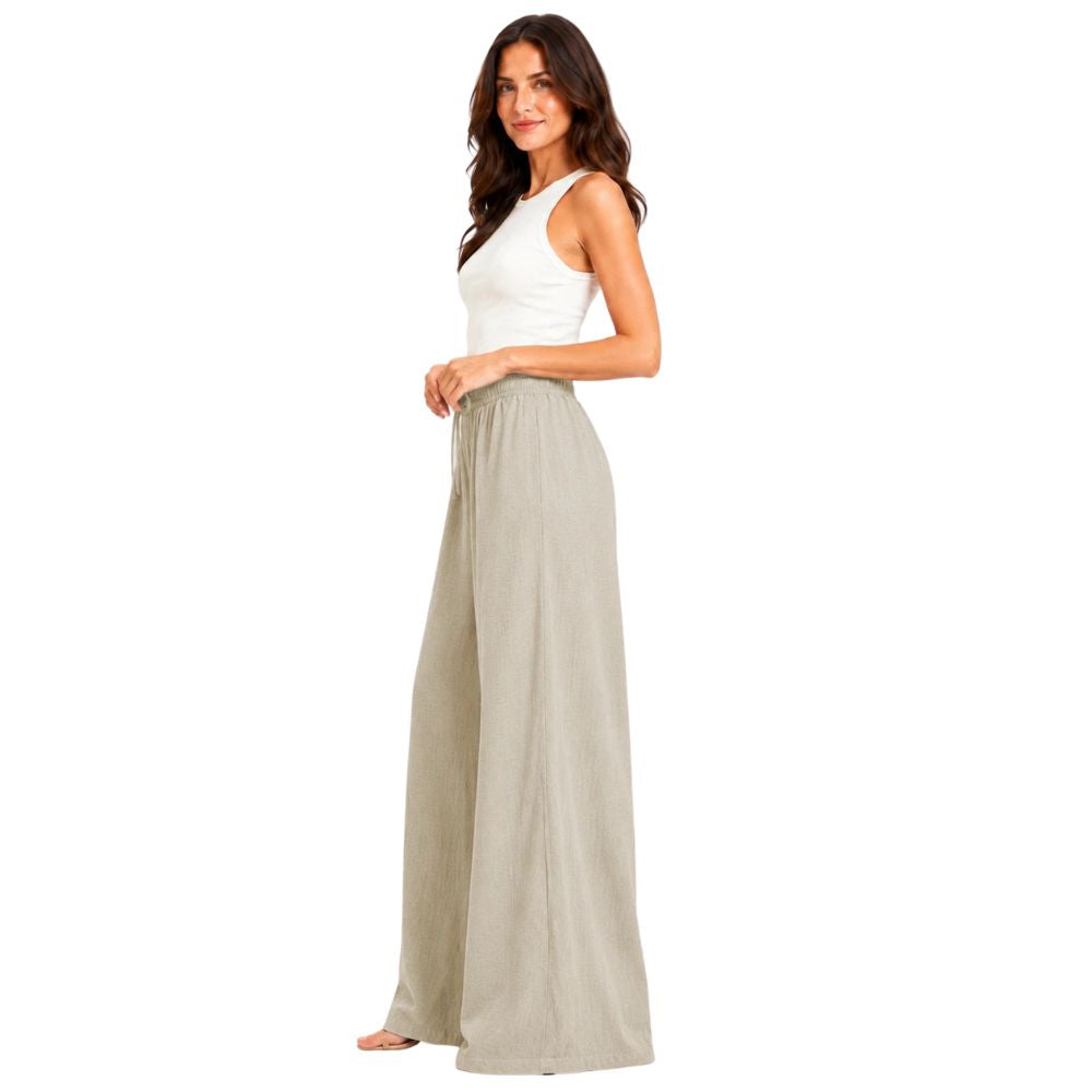 Linen Wide Leg Palazzo Trousers | 4 Colours