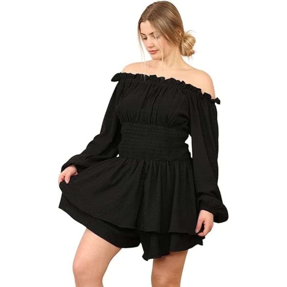 Ruffle Layered Off Shoulder Boat Neck Party Dress | 3 Colours