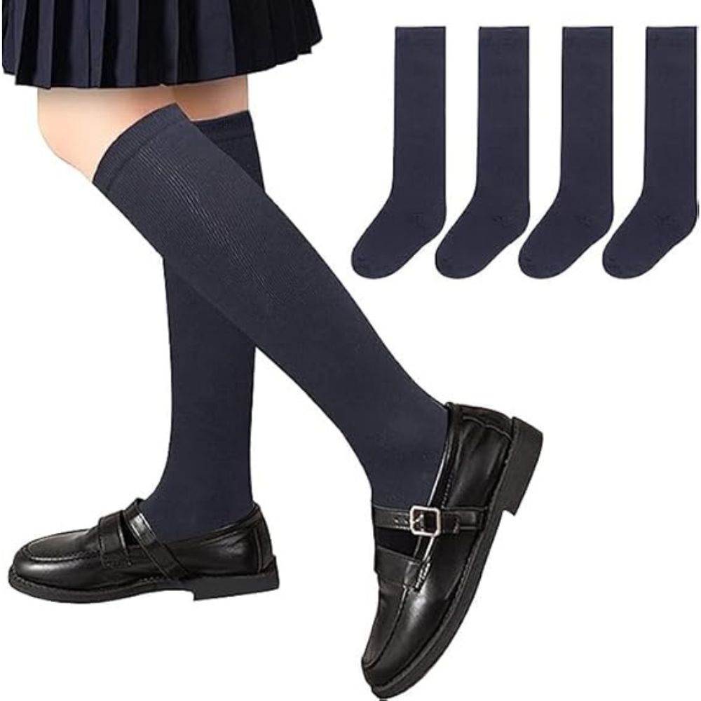 Women’s Plain Cotton Rich Knee High Socks | 4 Colours