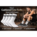 Men’s Cushioned Crew Sports Socks | 3 Colours