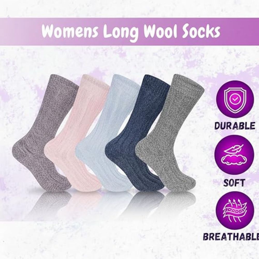 Women’s Wool Blend Knee High Socks | Size 4 - 8