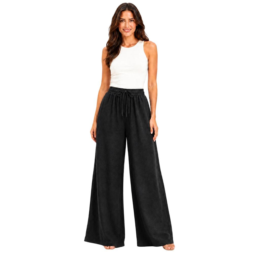 Linen Wide Leg Palazzo Trousers | 4 Colours