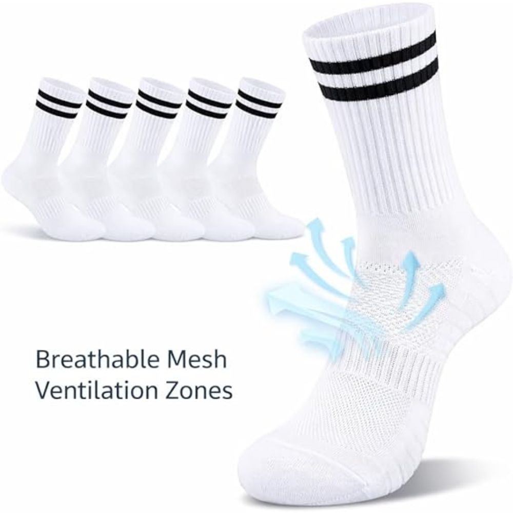 Men’s Cushioned Crew Sports Socks | 3 Colours