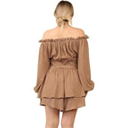Ruffle Layered Off Shoulder Boat Neck Party Dress | 3 Colours