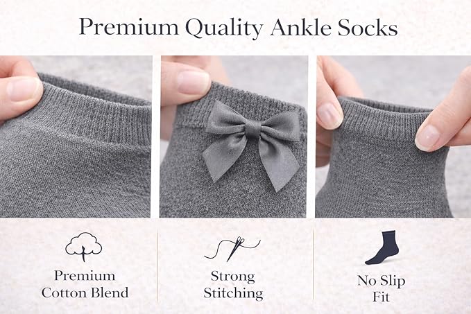 Girls Ankle Socks with Bow | 5 Colours