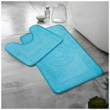 Greek Embossed Memory Foam Bath Mat Set | 12 Colours